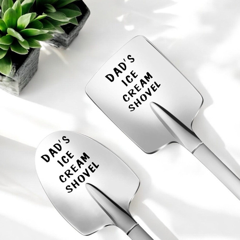 Dad’s 2Pk Medium Ice Cream Shovel Stainless Steel Spoon Set, NWT